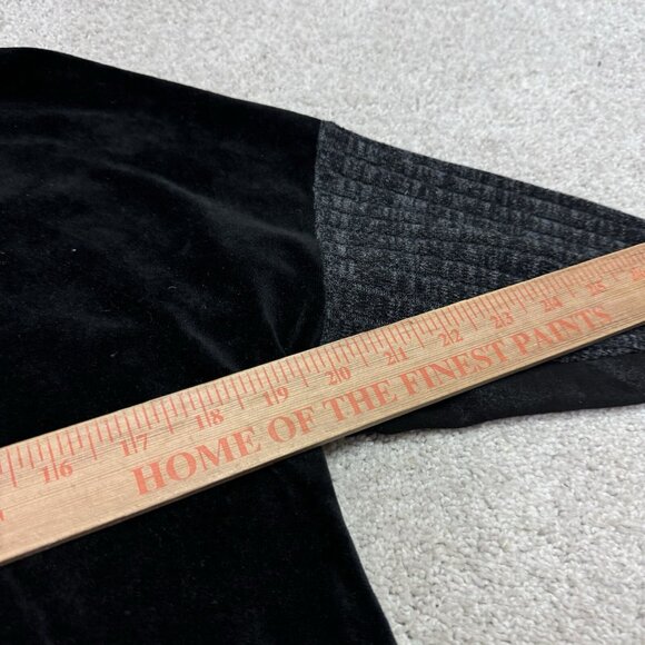 Democracy Sweater Women’s Black Velour Long Sleeve Pullover Size Small - Picture 3 of 11